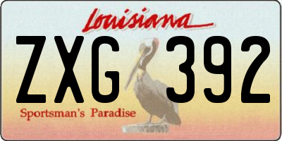 LA license plate ZXG392