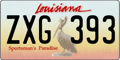 LA license plate ZXG393