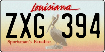 LA license plate ZXG394