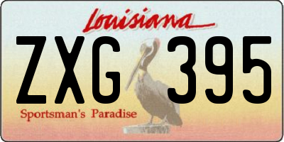 LA license plate ZXG395