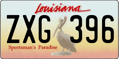 LA license plate ZXG396
