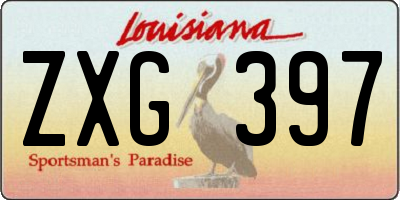 LA license plate ZXG397