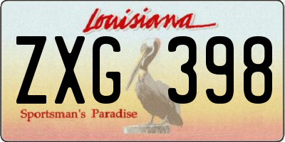 LA license plate ZXG398