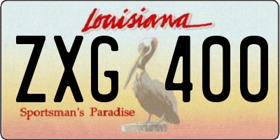 LA license plate ZXG400