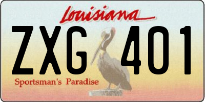 LA license plate ZXG401