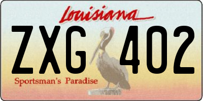 LA license plate ZXG402