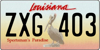 LA license plate ZXG403