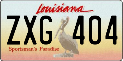 LA license plate ZXG404