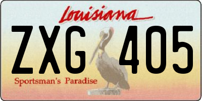 LA license plate ZXG405