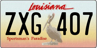 LA license plate ZXG407