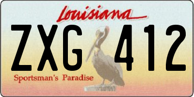 LA license plate ZXG412