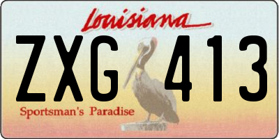 LA license plate ZXG413