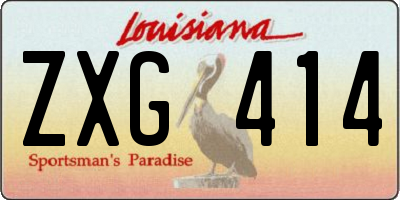 LA license plate ZXG414