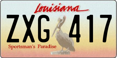 LA license plate ZXG417