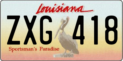 LA license plate ZXG418