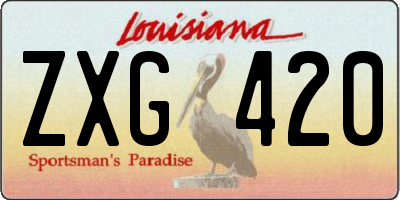 LA license plate ZXG420