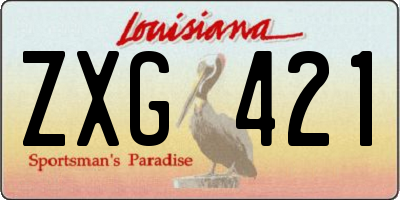 LA license plate ZXG421