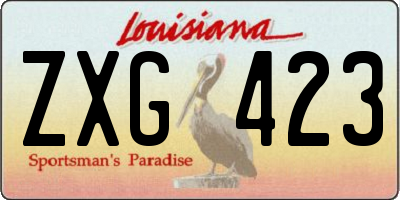 LA license plate ZXG423