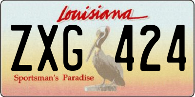 LA license plate ZXG424
