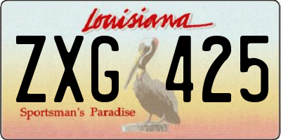 LA license plate ZXG425
