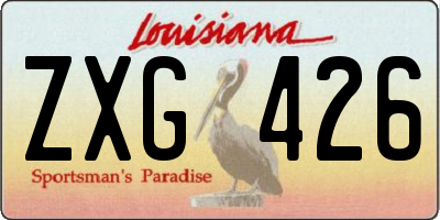 LA license plate ZXG426