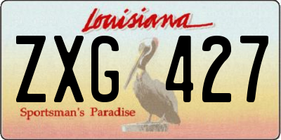 LA license plate ZXG427
