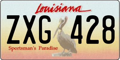 LA license plate ZXG428