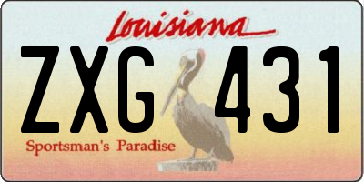 LA license plate ZXG431