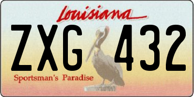 LA license plate ZXG432