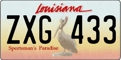 LA license plate ZXG433