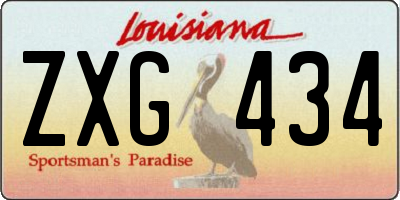 LA license plate ZXG434