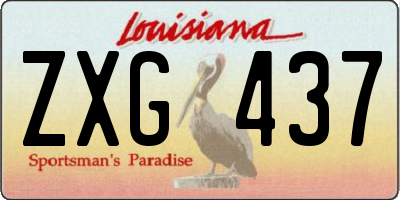 LA license plate ZXG437