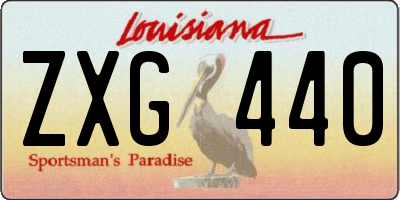 LA license plate ZXG440