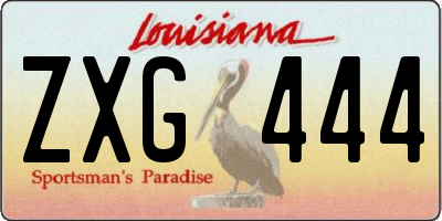 LA license plate ZXG444