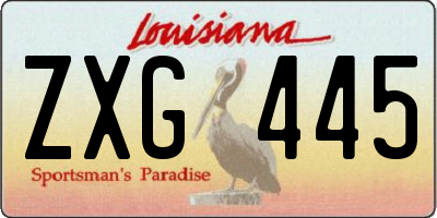 LA license plate ZXG445