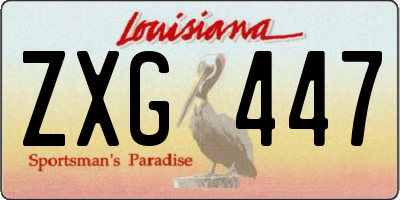 LA license plate ZXG447
