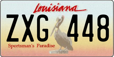 LA license plate ZXG448