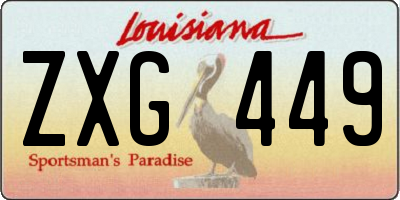 LA license plate ZXG449
