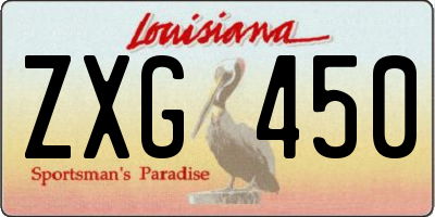 LA license plate ZXG450