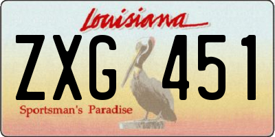 LA license plate ZXG451