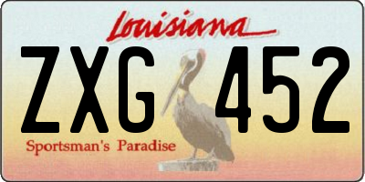 LA license plate ZXG452