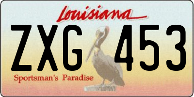 LA license plate ZXG453