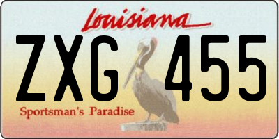 LA license plate ZXG455