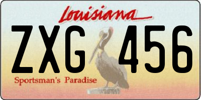 LA license plate ZXG456