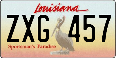 LA license plate ZXG457