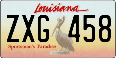 LA license plate ZXG458