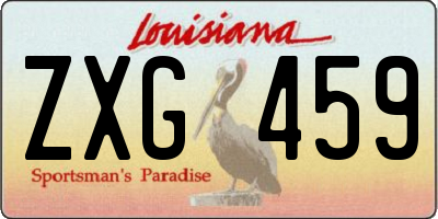 LA license plate ZXG459