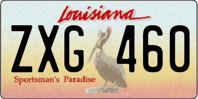 LA license plate ZXG460