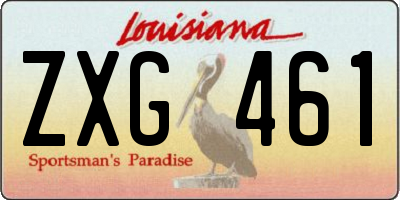 LA license plate ZXG461