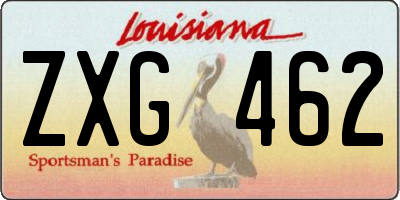 LA license plate ZXG462